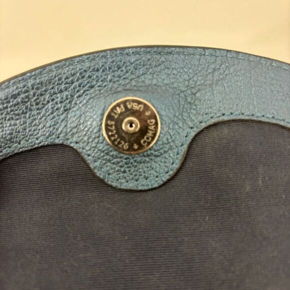 Coach Blue Metallic Leather Mickie Large Backpack - Picture 6 of 11